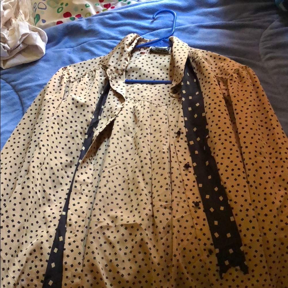 Tan button down